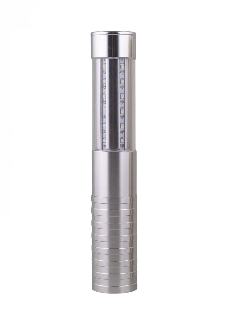 Glitzernde LED-Flaschenlampe Silber 4 x 23 cm