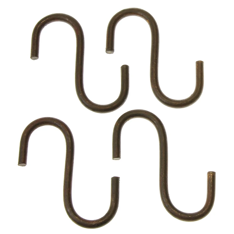4er Set S-Haken Dunkelrost