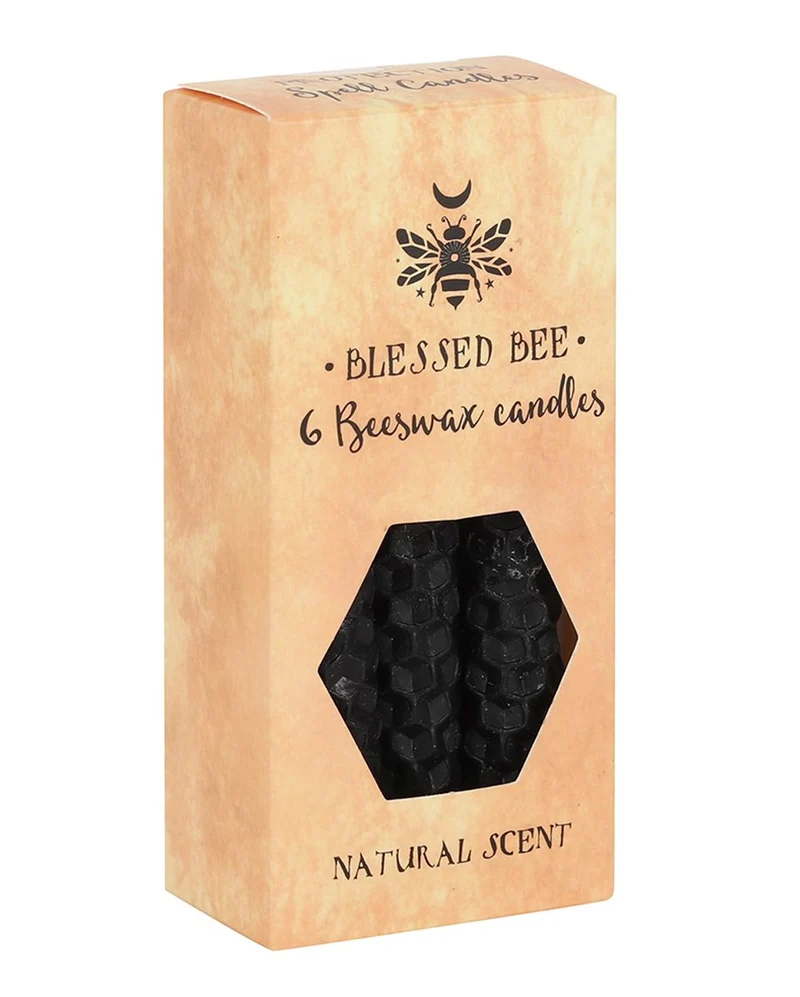 Schwarze Zauberkerzen aus Bienenwachs 6 St.
