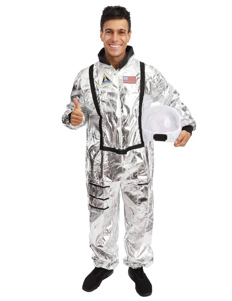 Silbernes Astronautenkostüm für Erwachsene