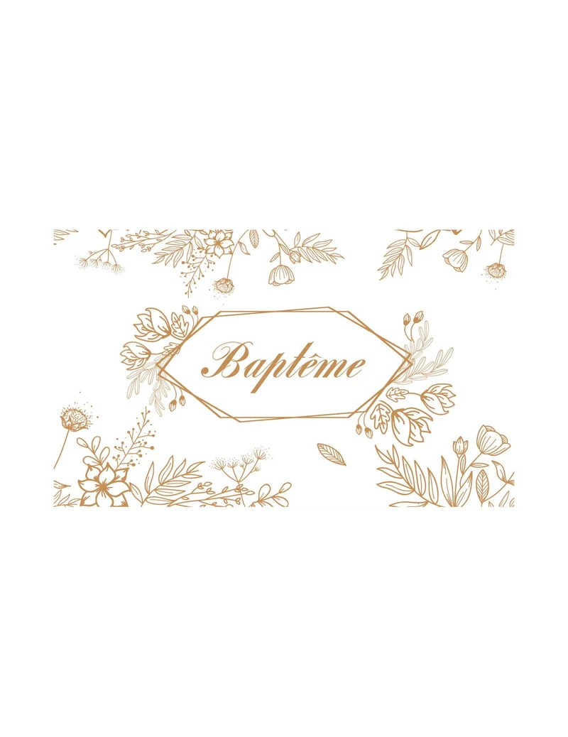 Goldener Blumiger Tauftischläufer 30 cm x 5 m Weiß und Gold