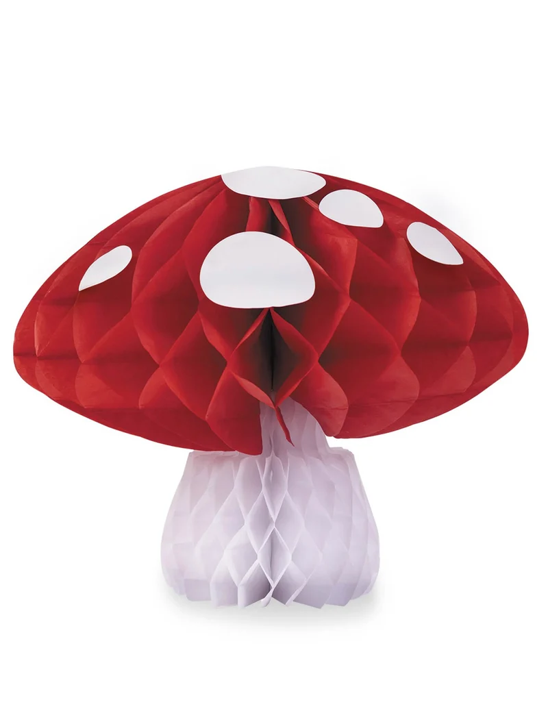 Große Wabenpilz-Dekoration 21 cm Rot und Weiß