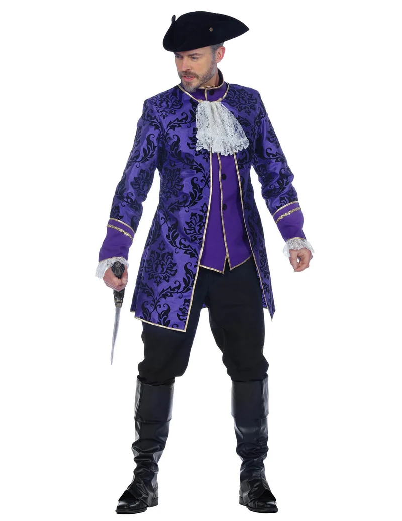 Barock Marquis Kostüm lila Luxus für Herren