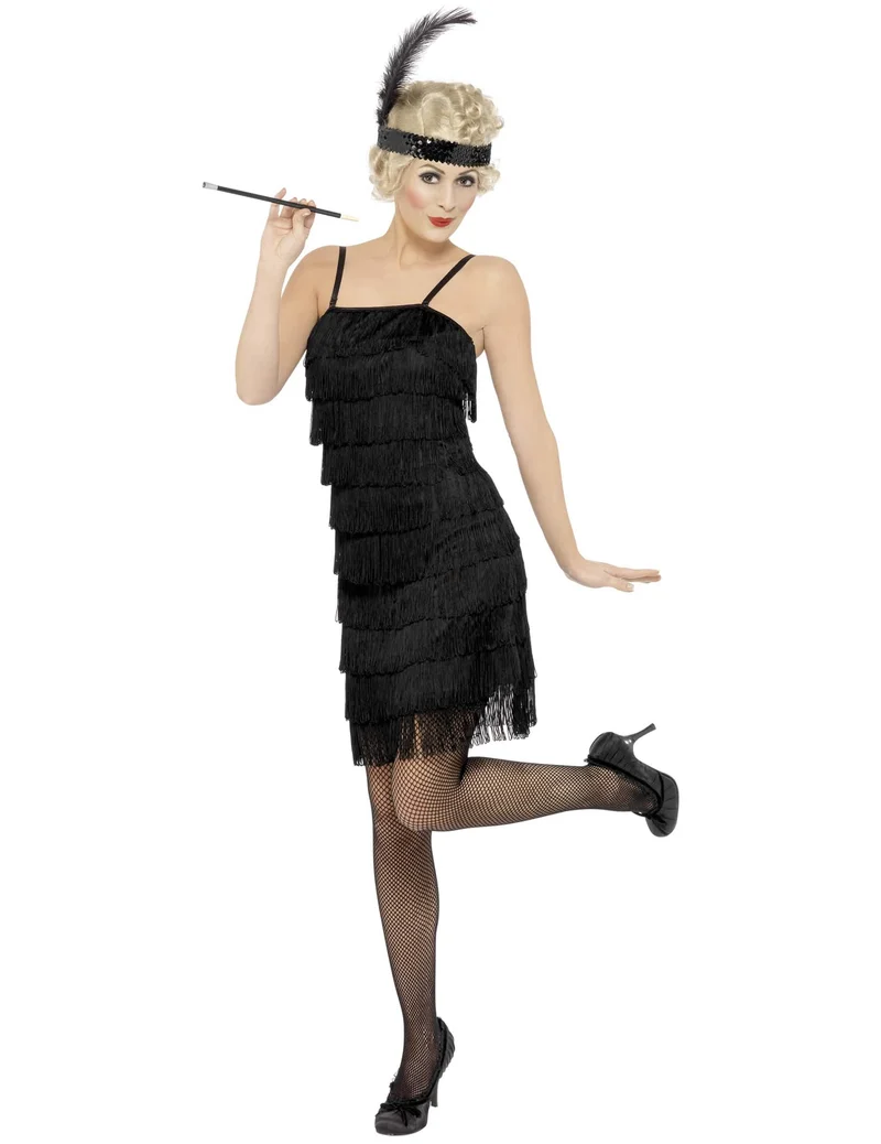 Cabaret-Kostüm für Damen schwarz