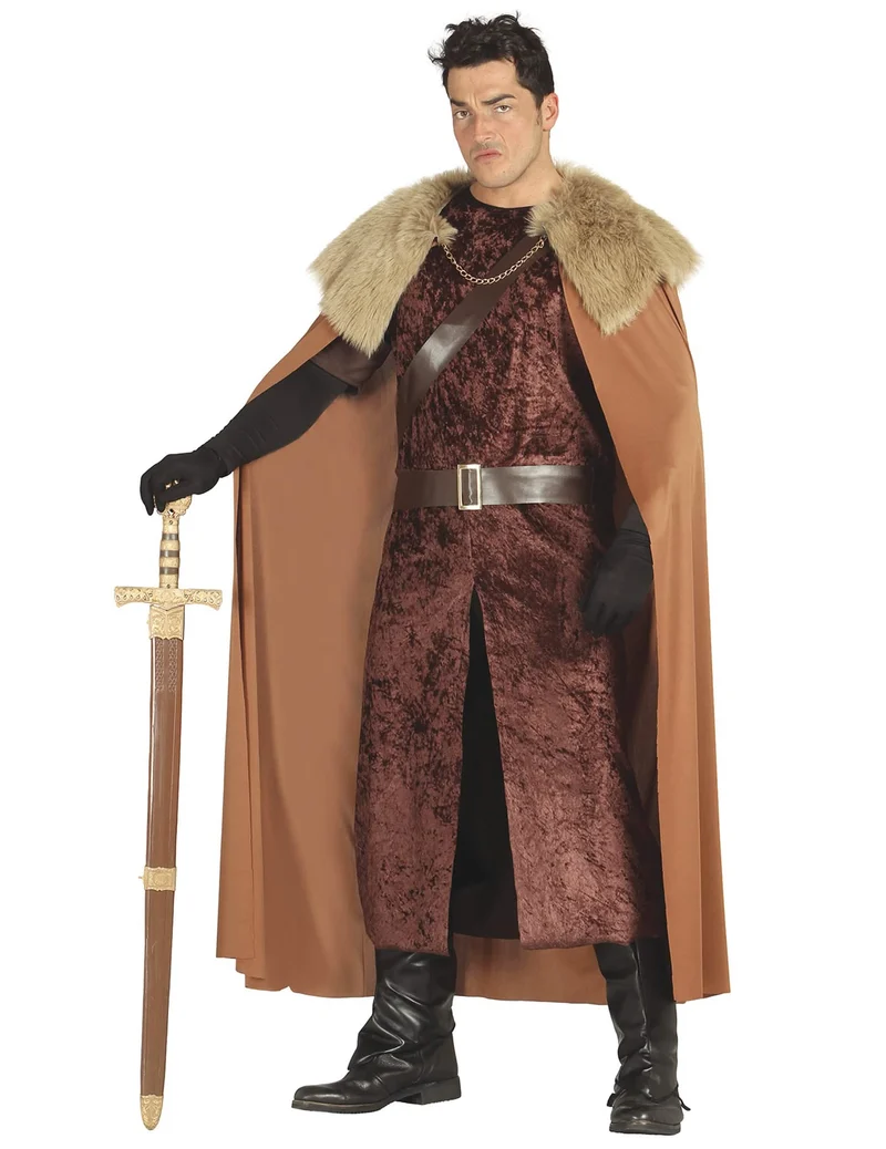 Edles Ritterkostüm für Herren braun-beige
