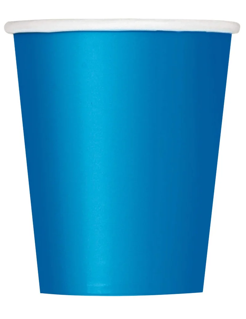 14 blaue Pappbecher 270 ml, Einweg