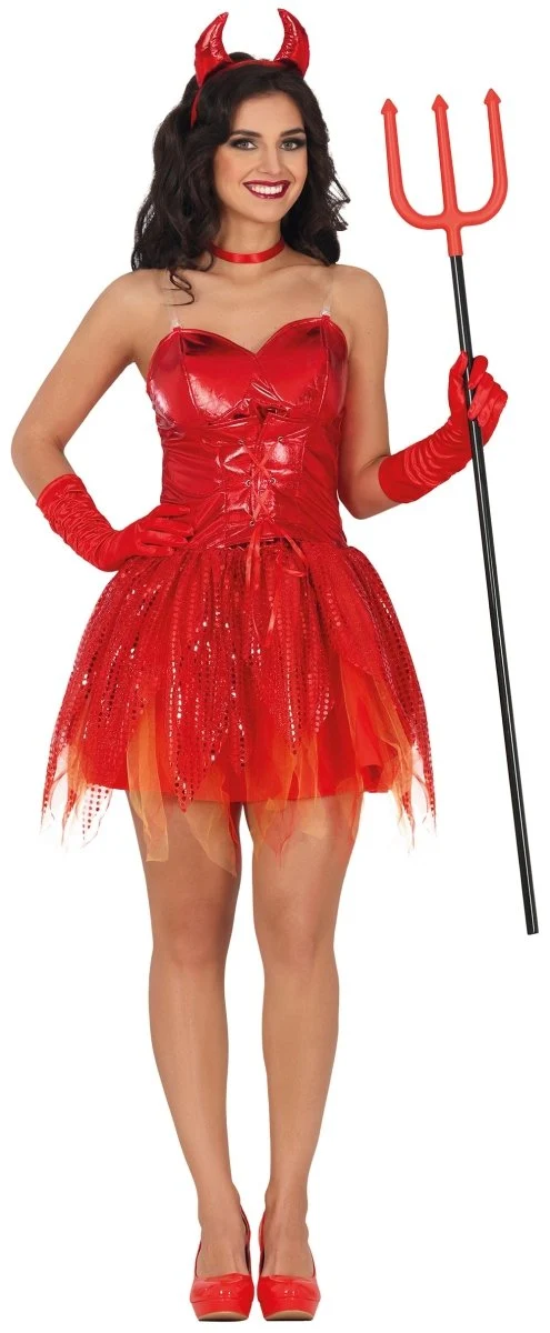 Halloween Kleid Rot Damen Sexy Teufel