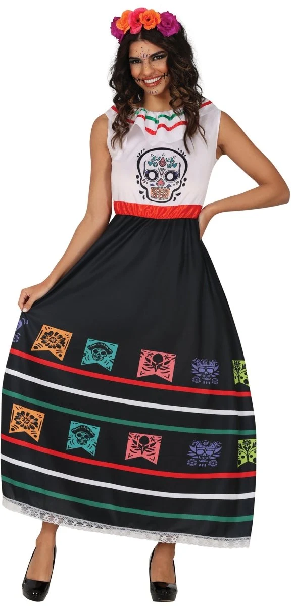 Dia De Los Muertos Kleid Damen Totenkopf
