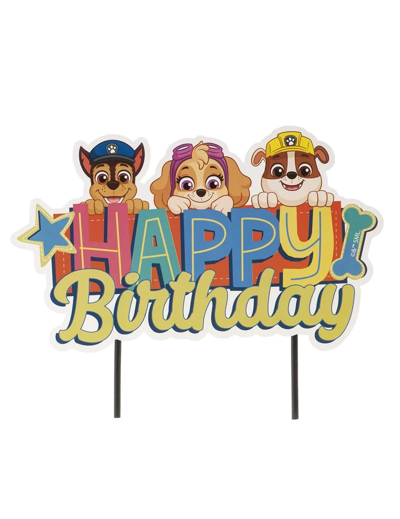 Tortenaufsatz Paw Patrol™ Happy Birthday 17,5 cm