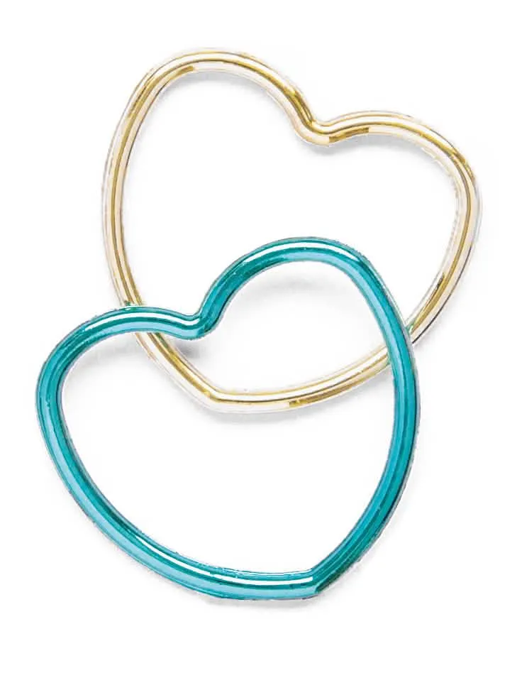12 glänzende Herzarmbänder für Kinder in Gold und Blau