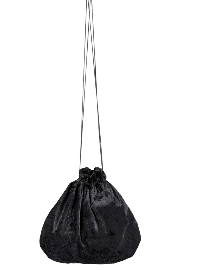Velours-Samtbeutel Kostüm-Accessoire schwarz 27 cm