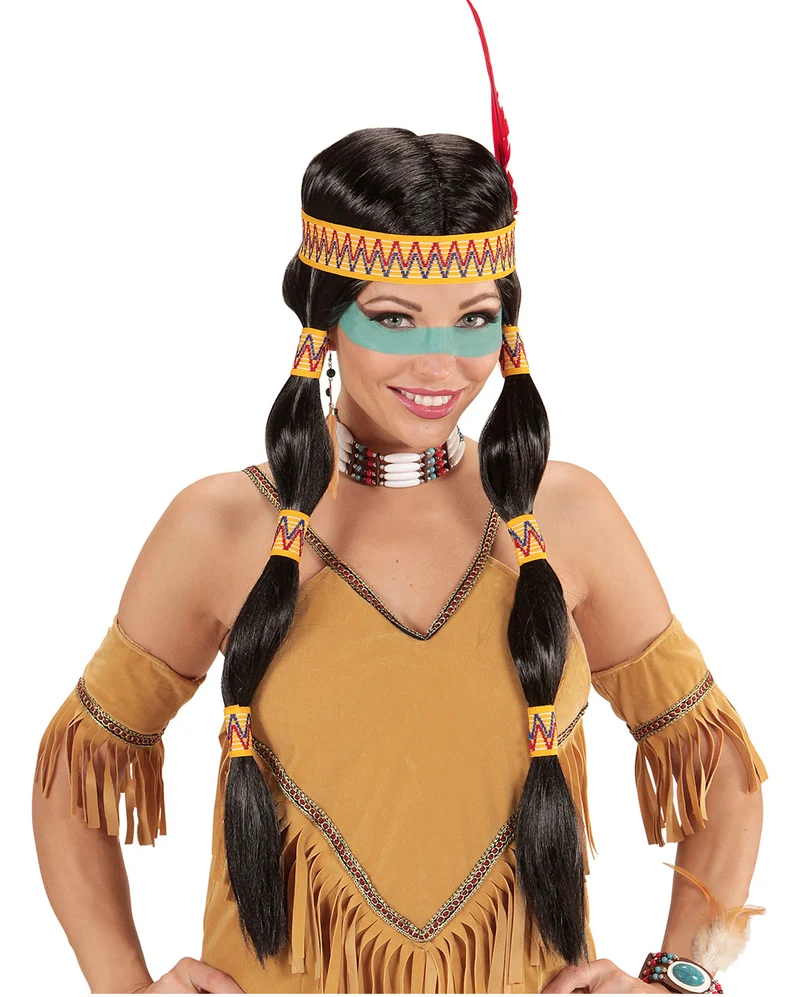 Indianer Zopfperücke