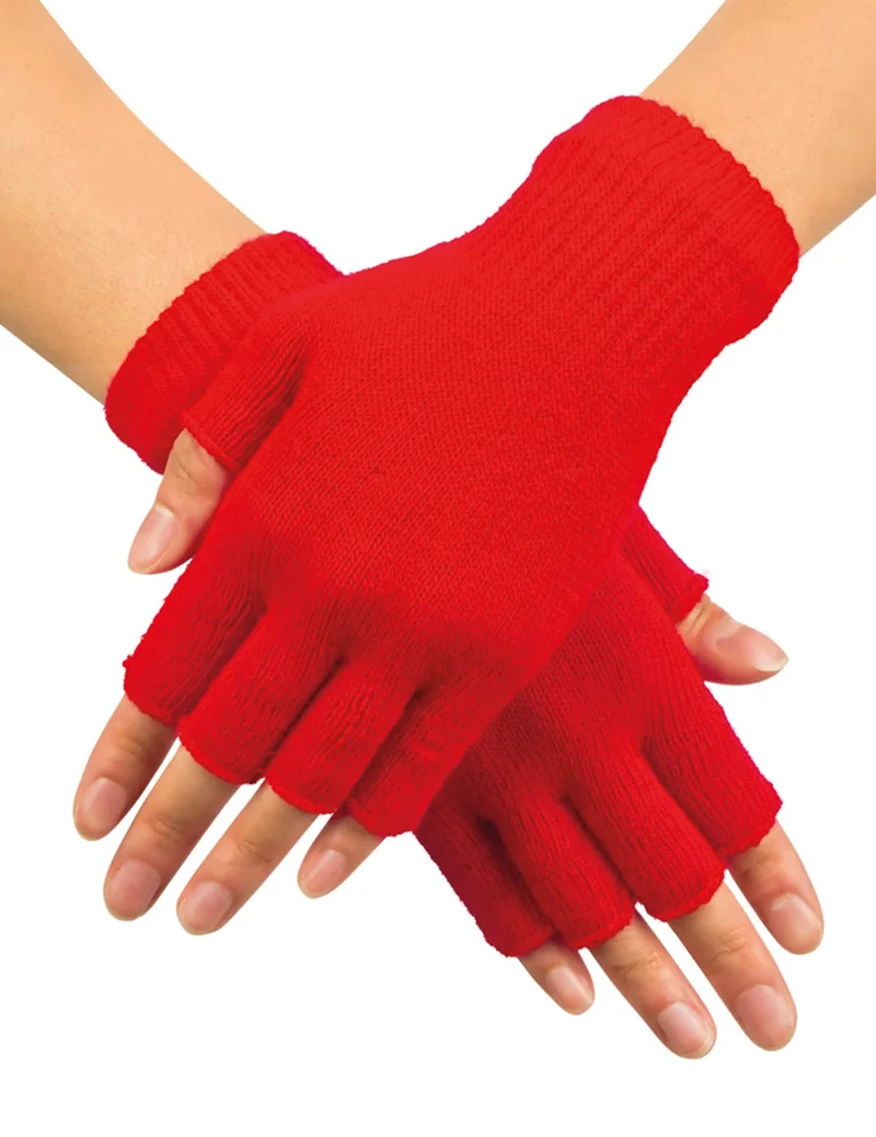 Kurze Fingerhandschuhe in Rot für Erwachsene