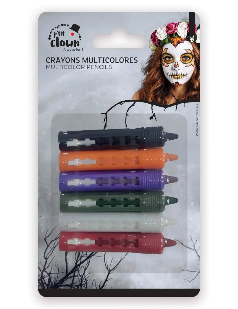 6er Set einfahrbare Schminkstifte für Halloween