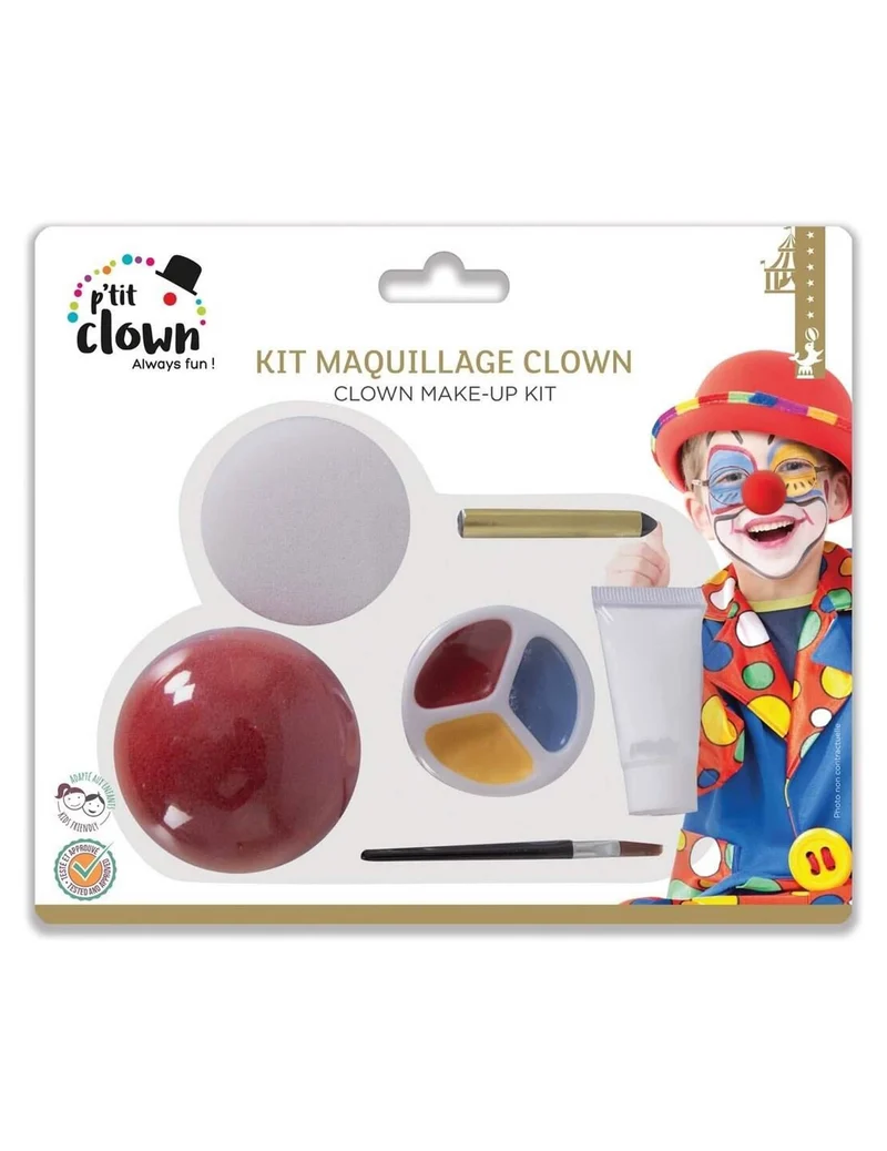 Clown-Schminkset mit falscher Nase für Kinder