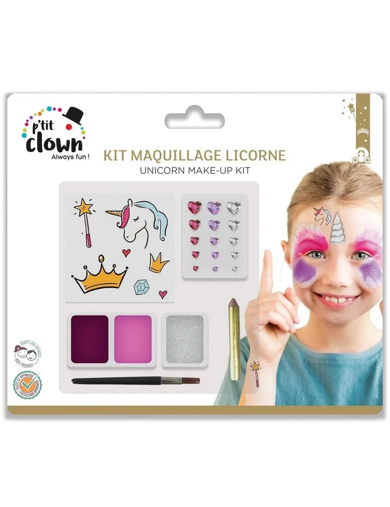 Einhorn-Schminkset mit Tattoos für Kinder