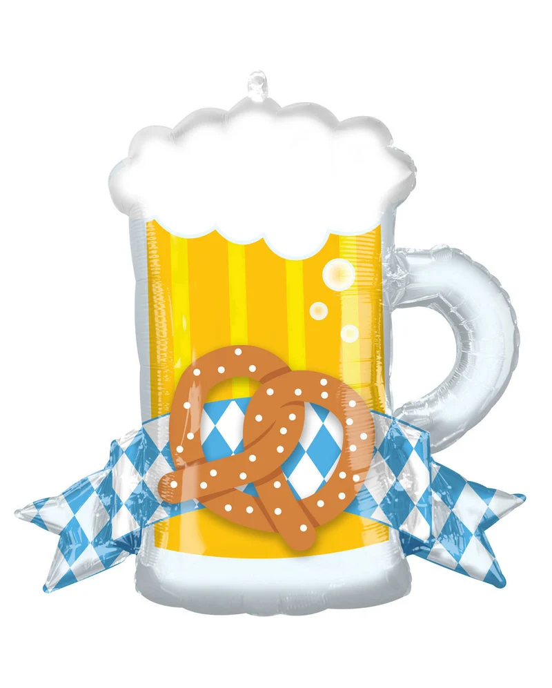 Oktoberfest Bierkrug & Brezel Folienballon