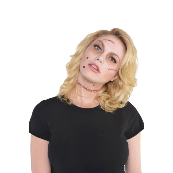 Halloween Fake Tattoo Nähte 14Stück
