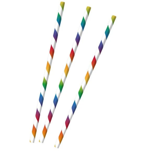 Regenbogen Strohhalme 19,7cm 12 Stk