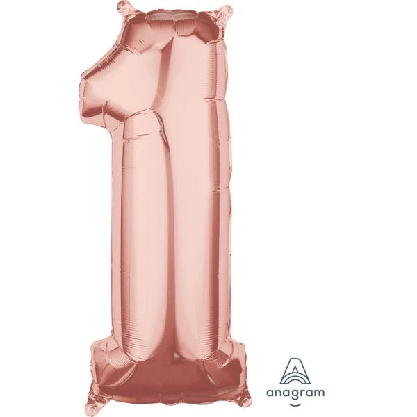 1 Jahr Figur Ballon Rose Gold Leer 66cm