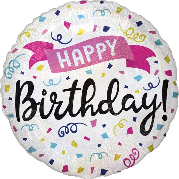 Happy Birthday Helium Ballon Bunt Leer 45cm