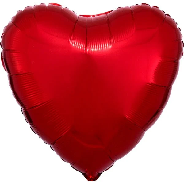 Herz Helium Ballon Rot Metallisch Leer 43cm