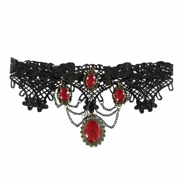 Halloween Halskette Schwarz Rot Gothic