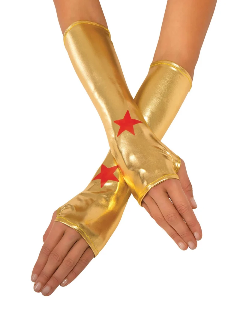 Wonder Woman™-Handstulpen Superhelden-Accessoire Lizenzartikel gold-rot