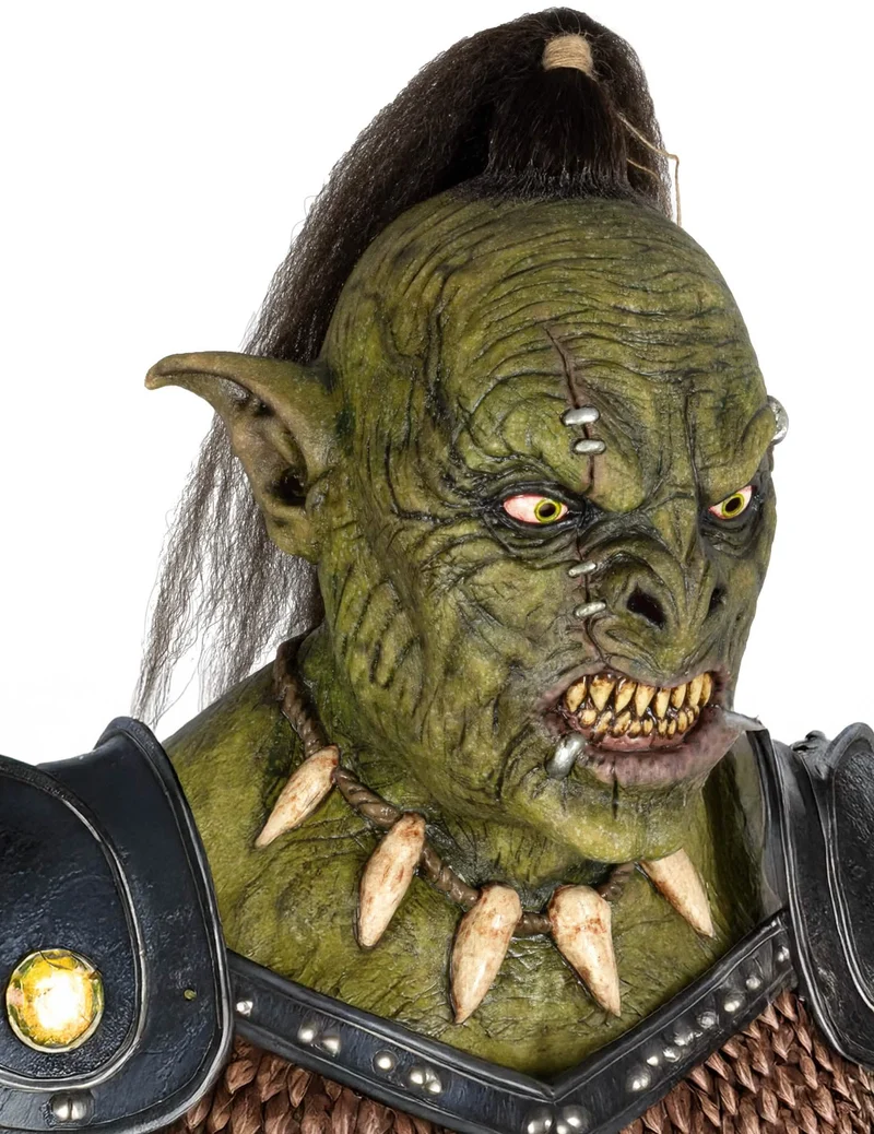 Grüne Ork-Kriegermaske für Erwachsene