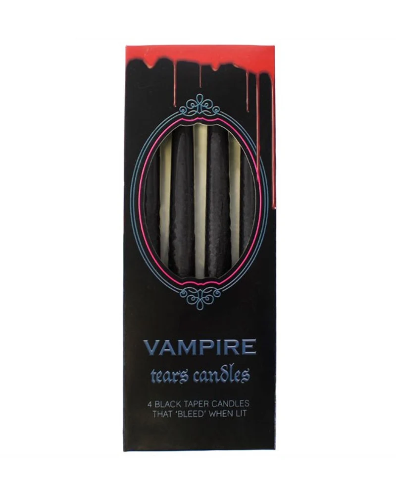Blutende Schwarze Vampir Spitzkerzen 4 St.