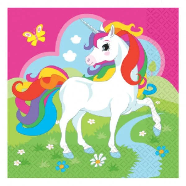 Einhorn Servietten Rosa 33cm 20Stück
