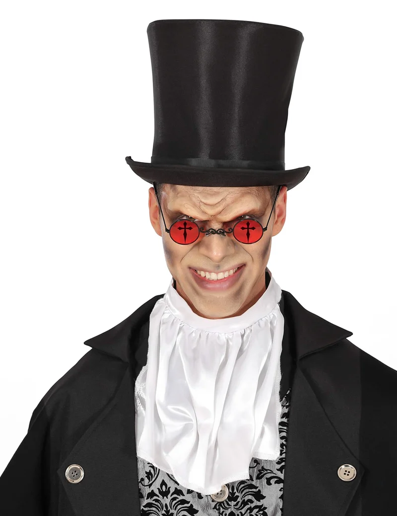 Rote runde Gothic Brille für Erwachsene