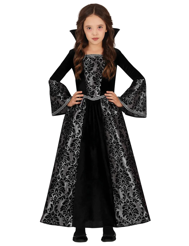 Vampirkostüm für Mädchen silber