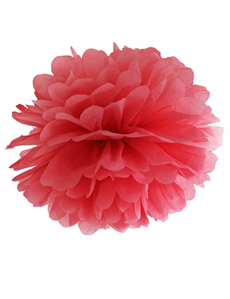 Roter Seidenpapier-Hängepompon 25 cm
