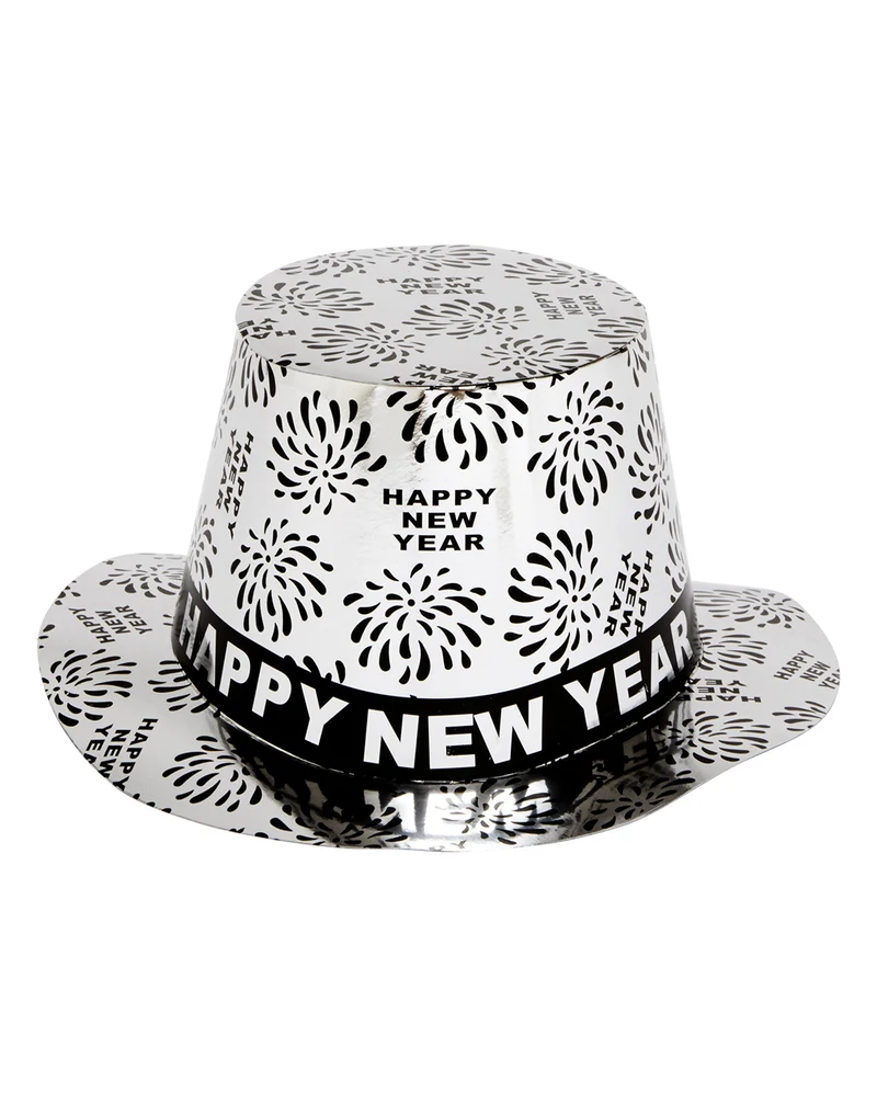 Silberner Happy New Year Zylinder