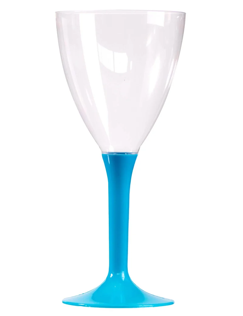 10 türkisfarbene Weingläser mit Stiel 160 ml für Partys