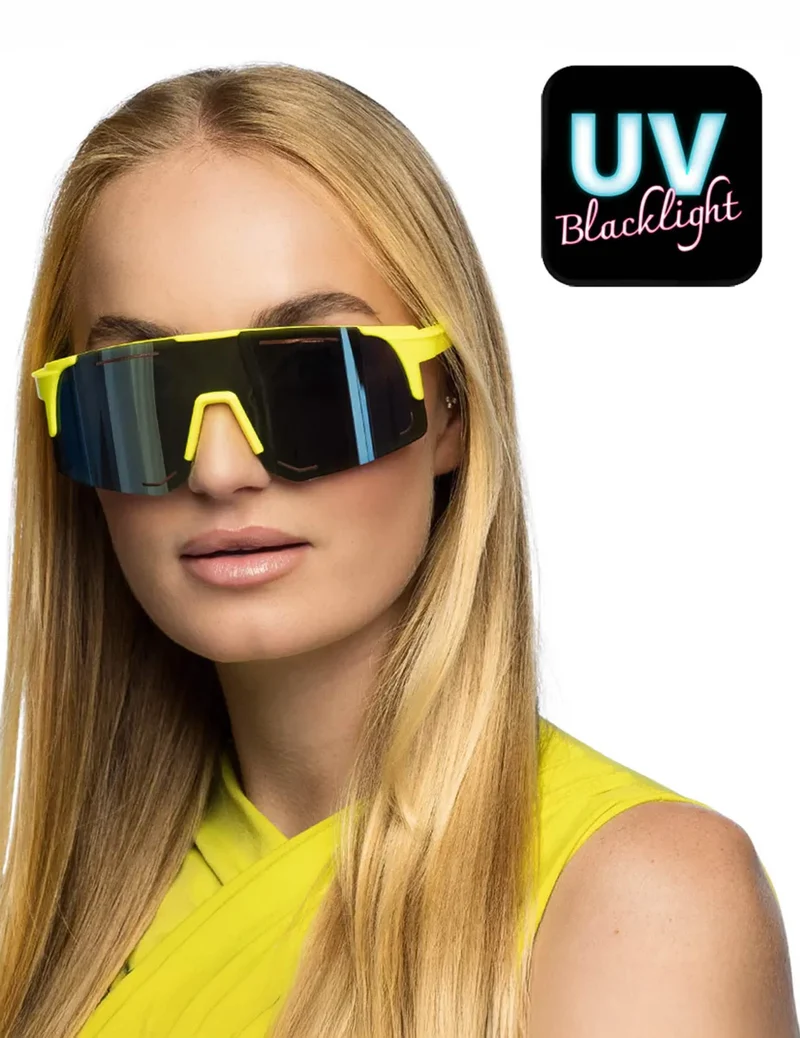 Neon-gelbe Partybrille für Erwachsene