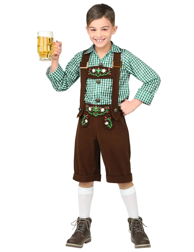 Bayerisches Kostüm grün für Jungen