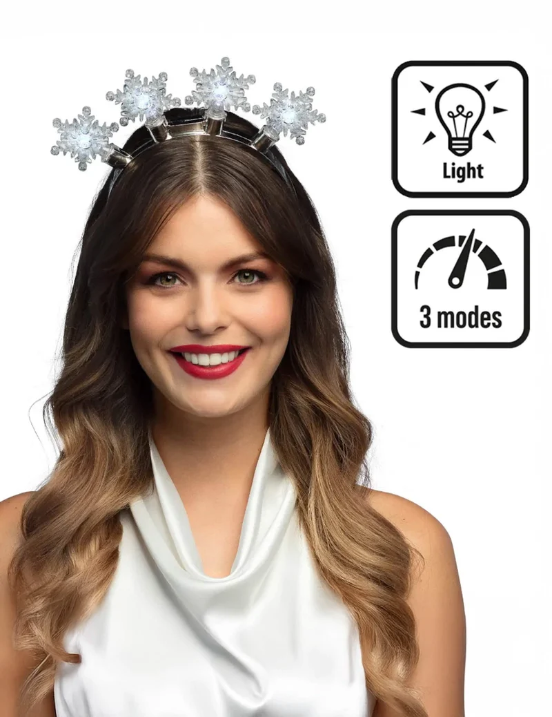 LED Leuchtender Weihnachtsflocken-Haarreif