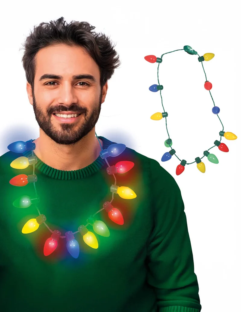 Leuchtende Weihnachts-Lichterketten-Halskette