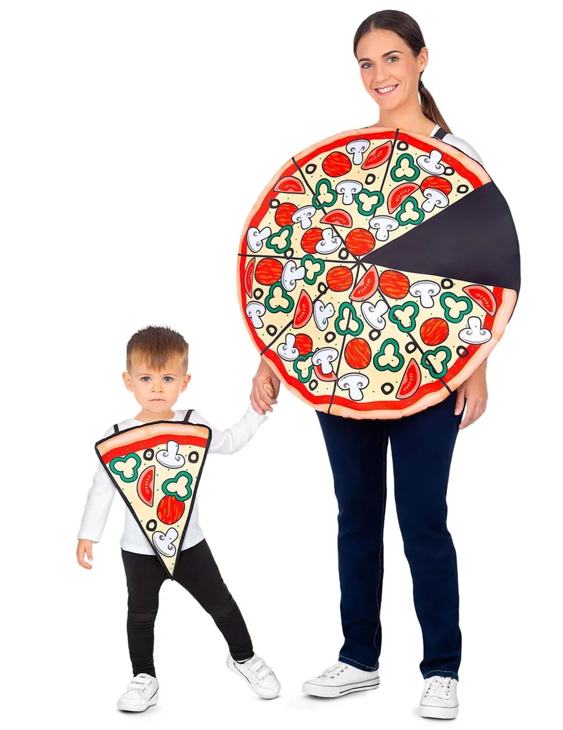 Pizza-Kostüm für Eltern und Kind