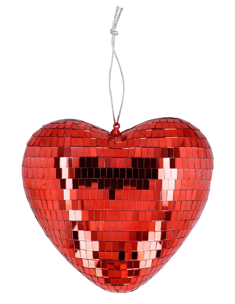 Herz-Discokugel rot - 19 cm
