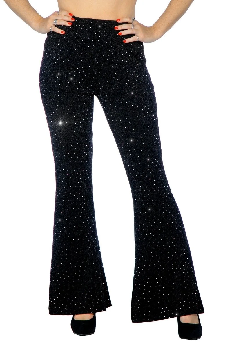 Schwarze Hose Women's Flared Glitter