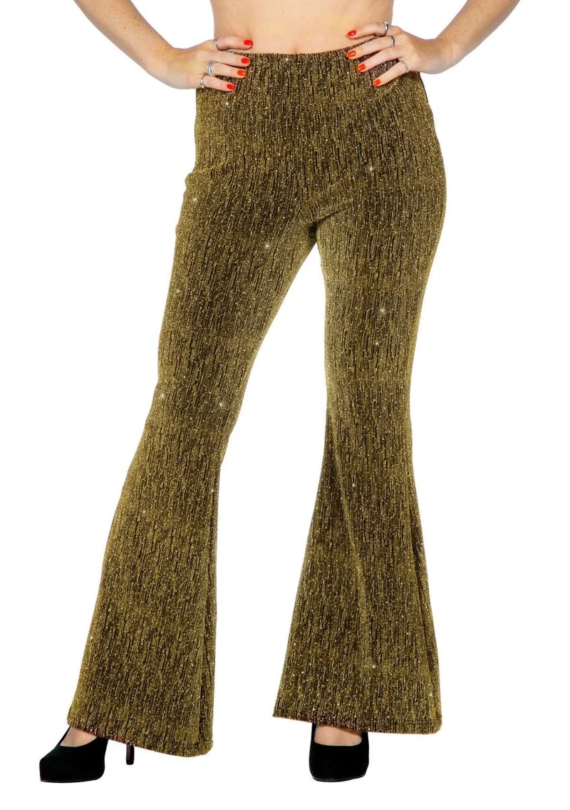Gold Hose Damen Flared Glitter