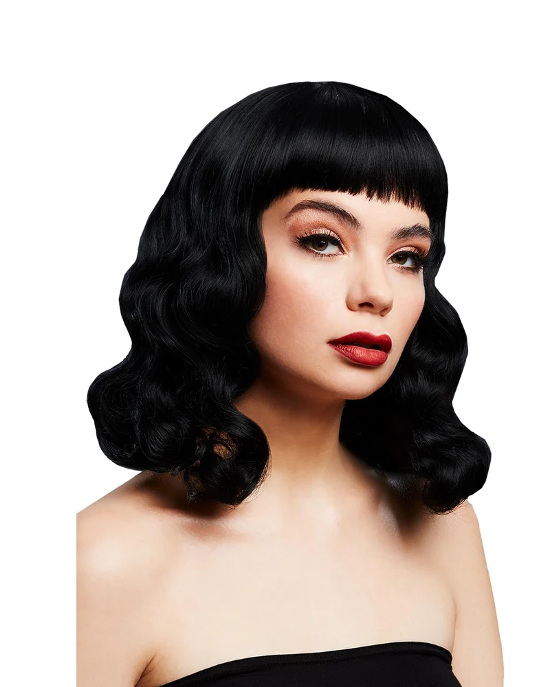 Bettie Damen Perücke Schwarz