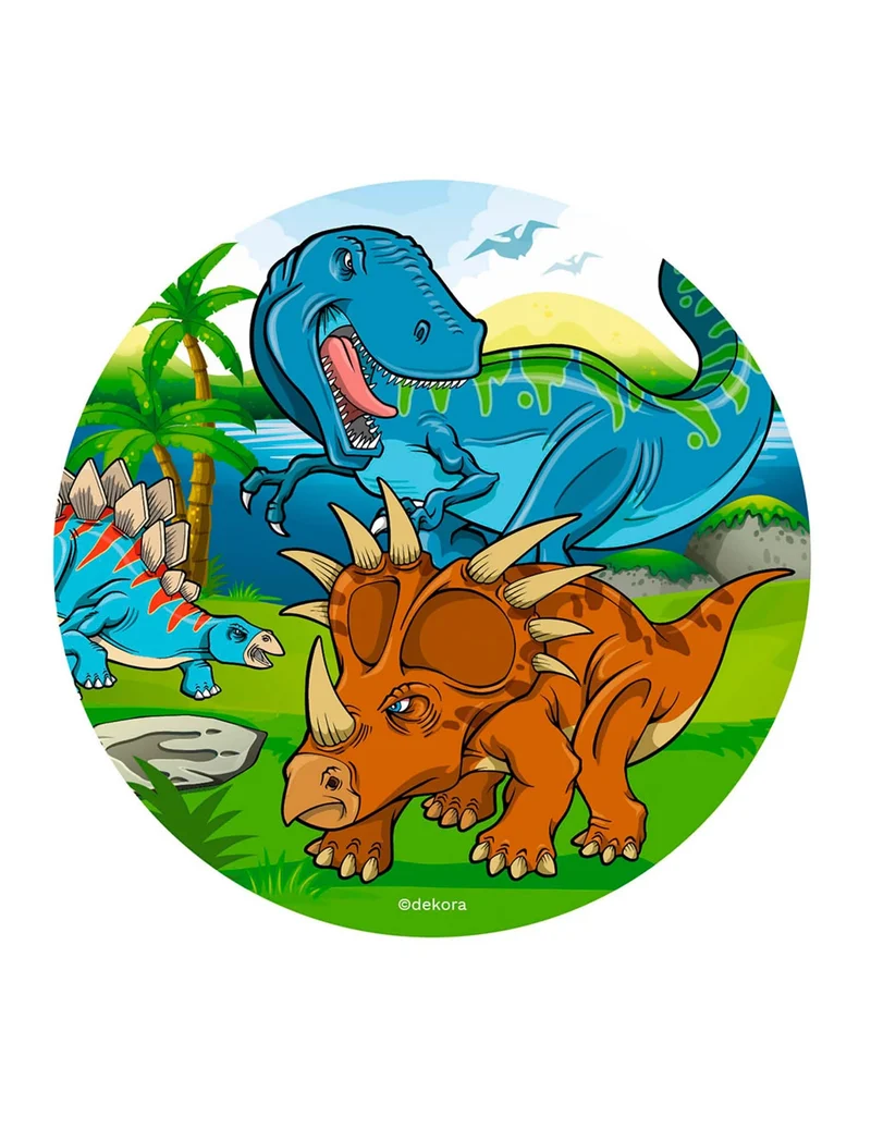 Dinosaurier Oblatenplatte 20 cm für Kuchen