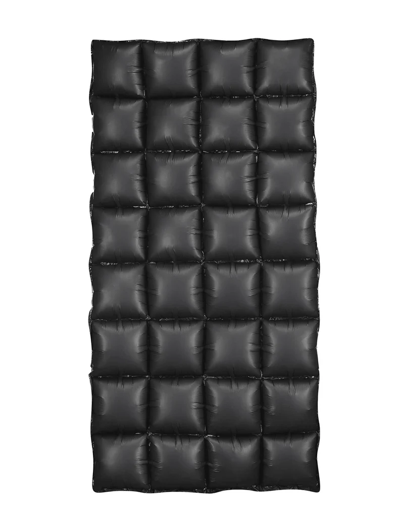 Schwarzer Luftpolster Vorhang 55 x 110 cm