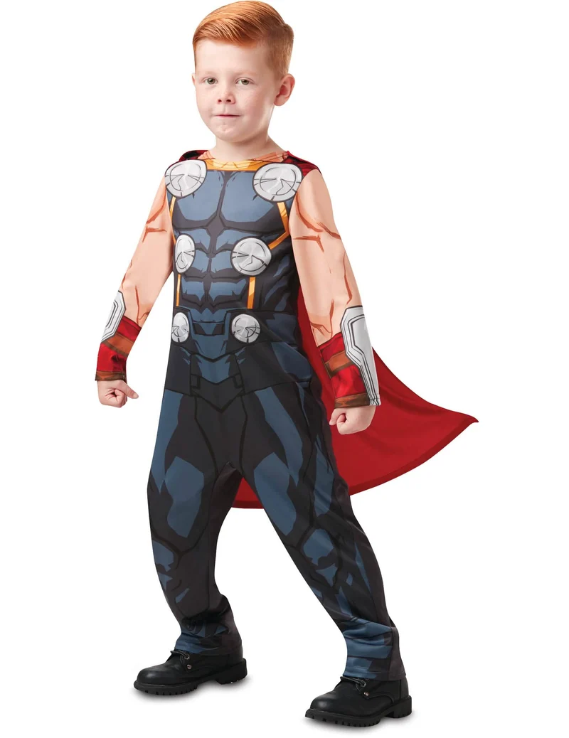 Thor™-Superhelden-Kinderkostüm Marvel™-Verkleidung grau-rot