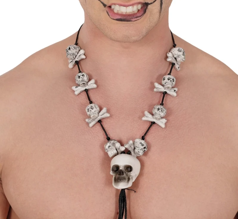 Bones Halskette Weiß Schwarz