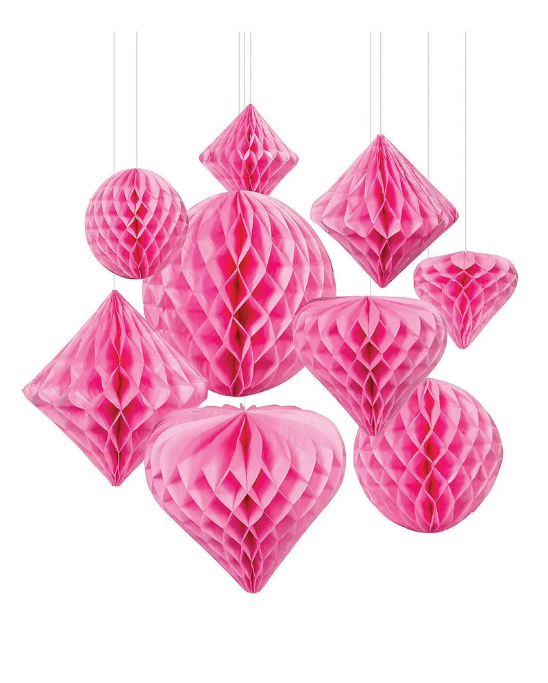 Waben Hängedeko Set 12 St. Pink